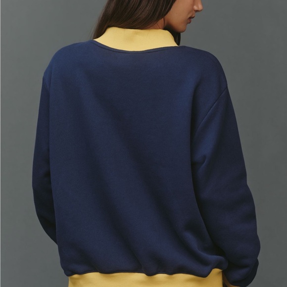 Parke Varsity Mock-Neck Sweatshirt-XXL-Denim Maize-New - Picture 4 of 8